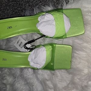 Zara Green Heels Sleek Modern Design